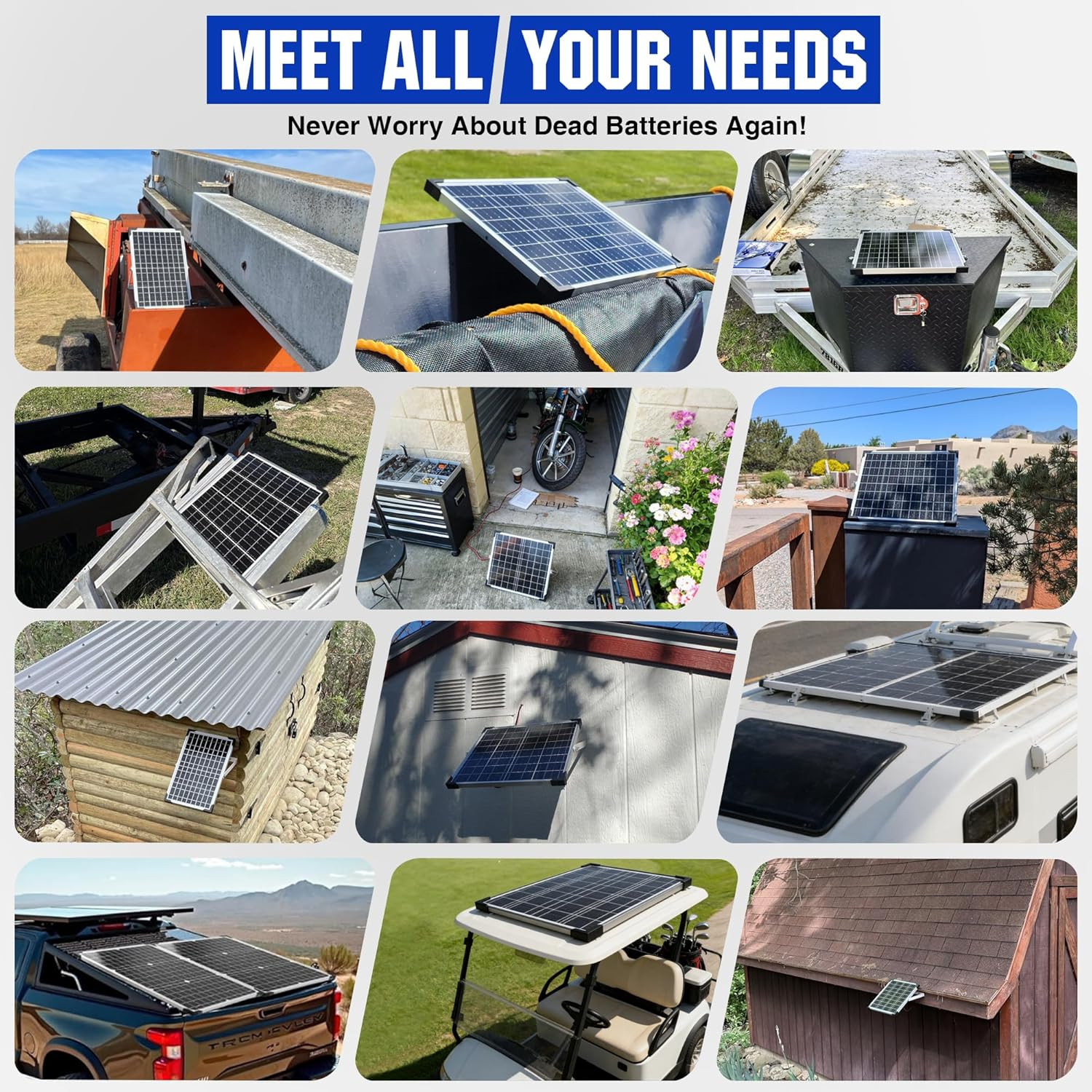 Solar Panel Kit 20W 12V with MPPT Controller, Solar Battery Trickle