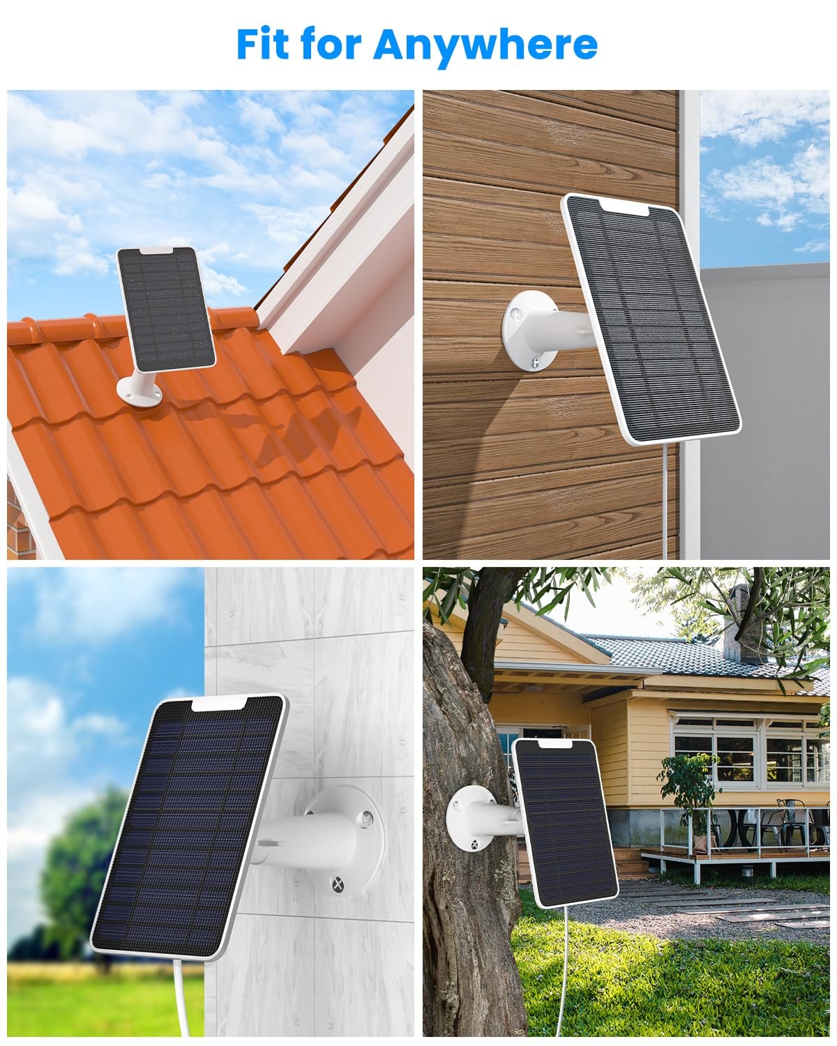 Solar Panel Charger with Micro USB Connection Compatible with Arlo Essential …