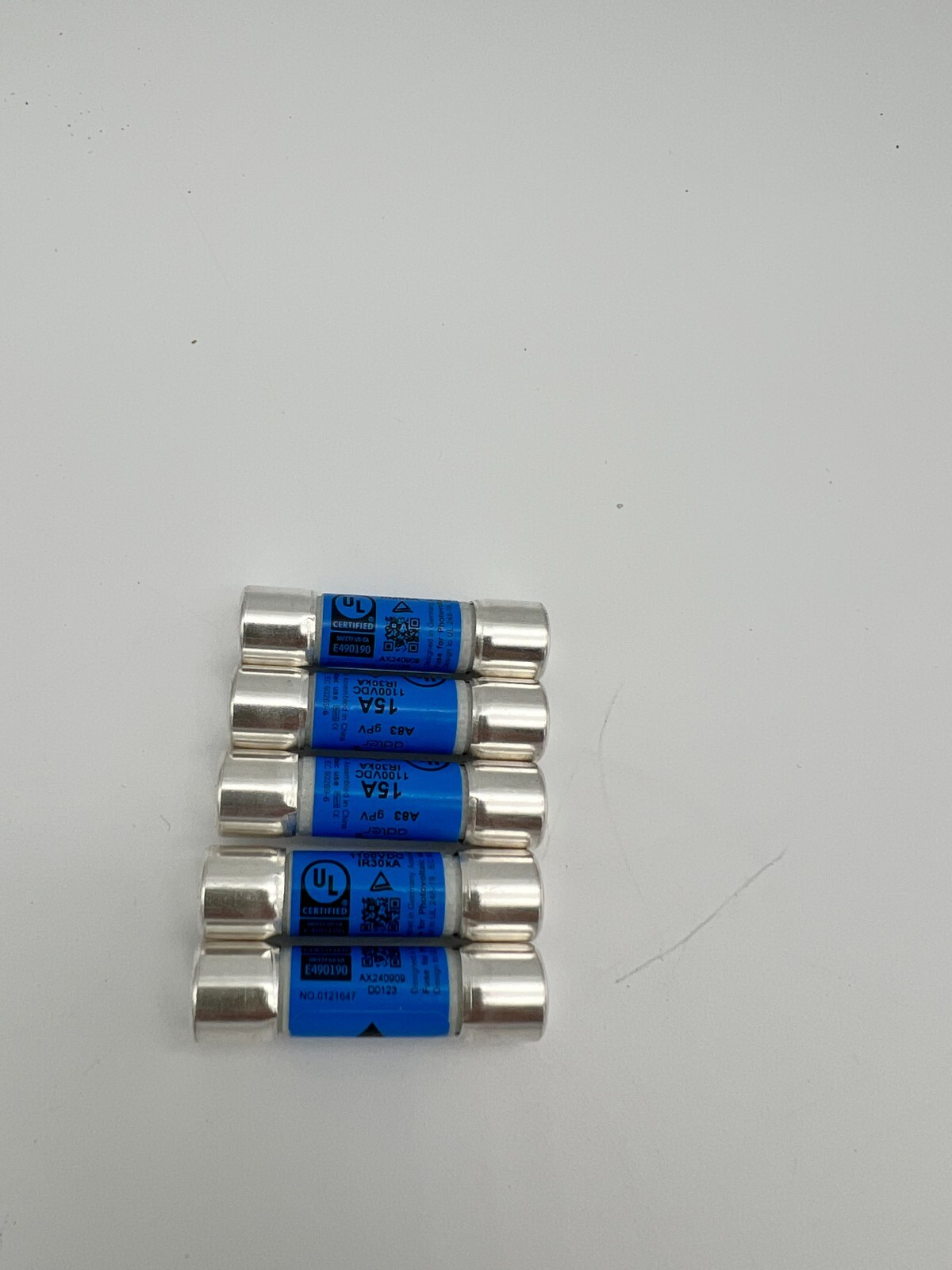 Fuse -Solar PV In-line fuse 1000v / 1100v 15A 10mm x 38mm UL listed