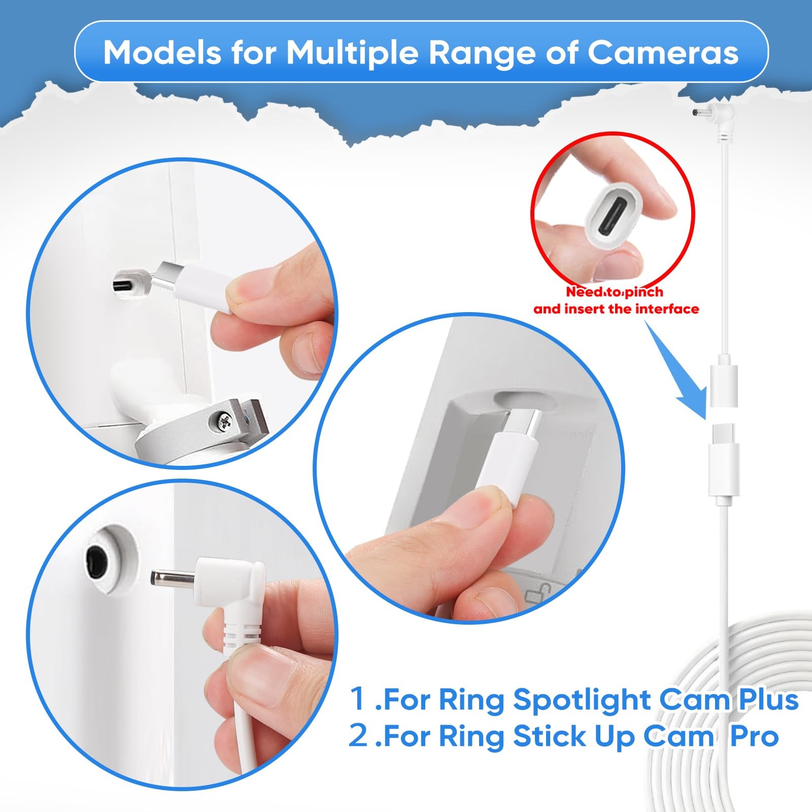 Solar Panel for Ring Camera, Compatible with Spotlight Cam/Pro/Plus Battery,