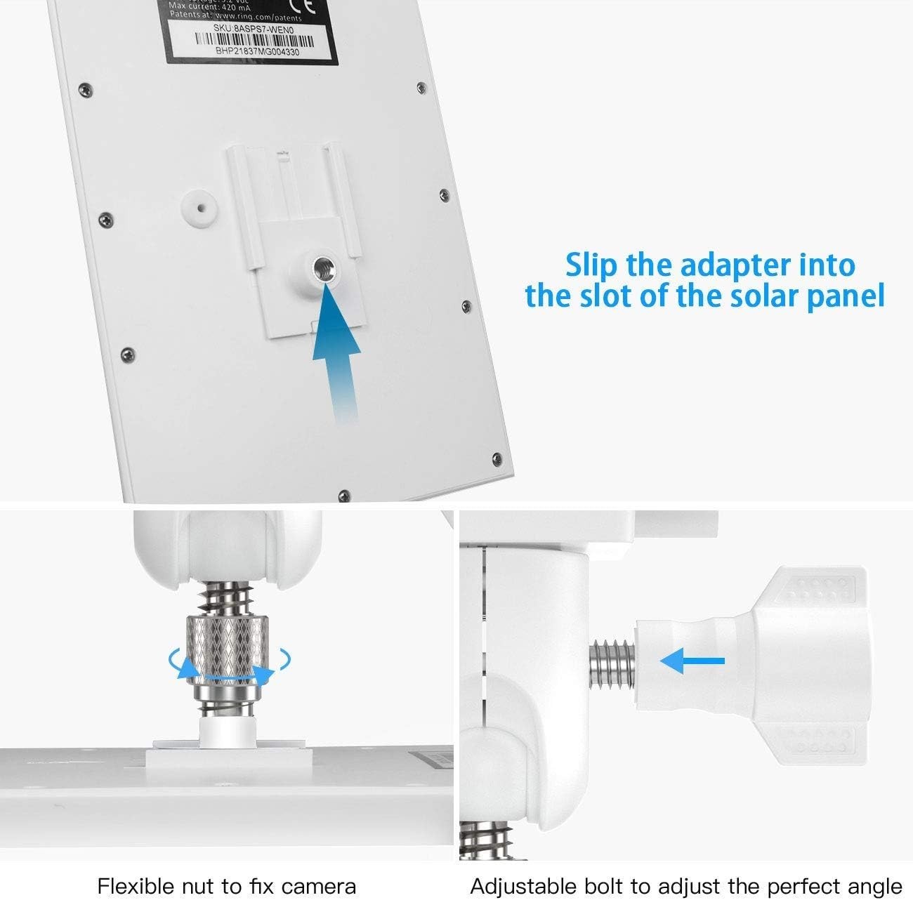Weatherproof Aluminum Gutter Mount for Ring Solar Panel – Adjustable & Durable