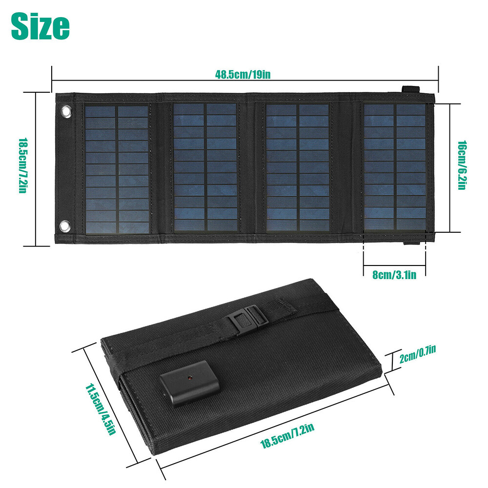 80W Solar Panel Kit USB 12V Battery Charger Folding Portable Power Bank IP65 US