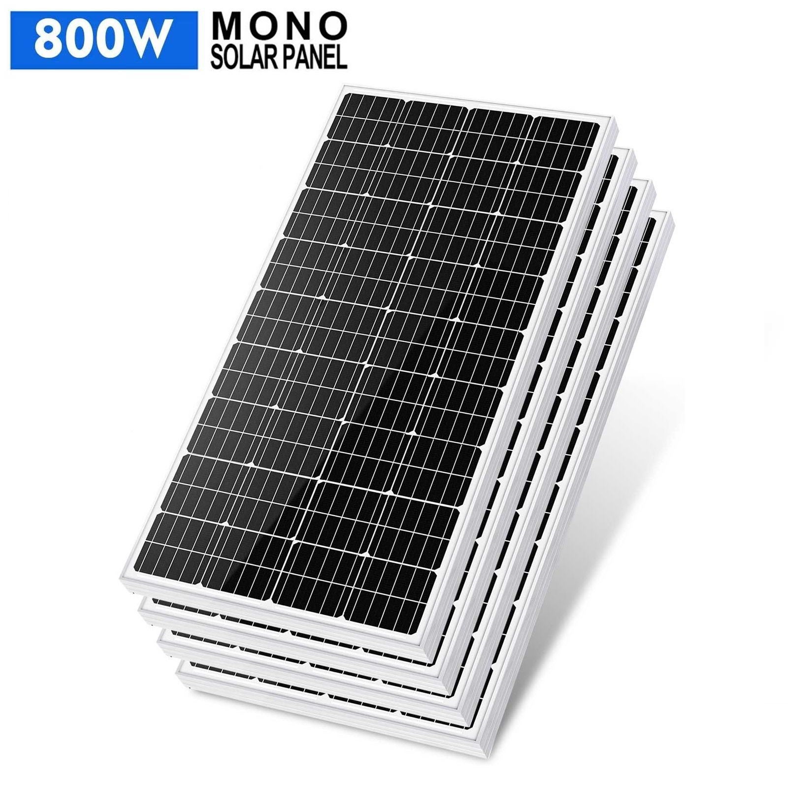 PFCTART 4Pcs 200 Watt Rigid Monocrystalline Solar Panel 12 Volt Home RV Marine