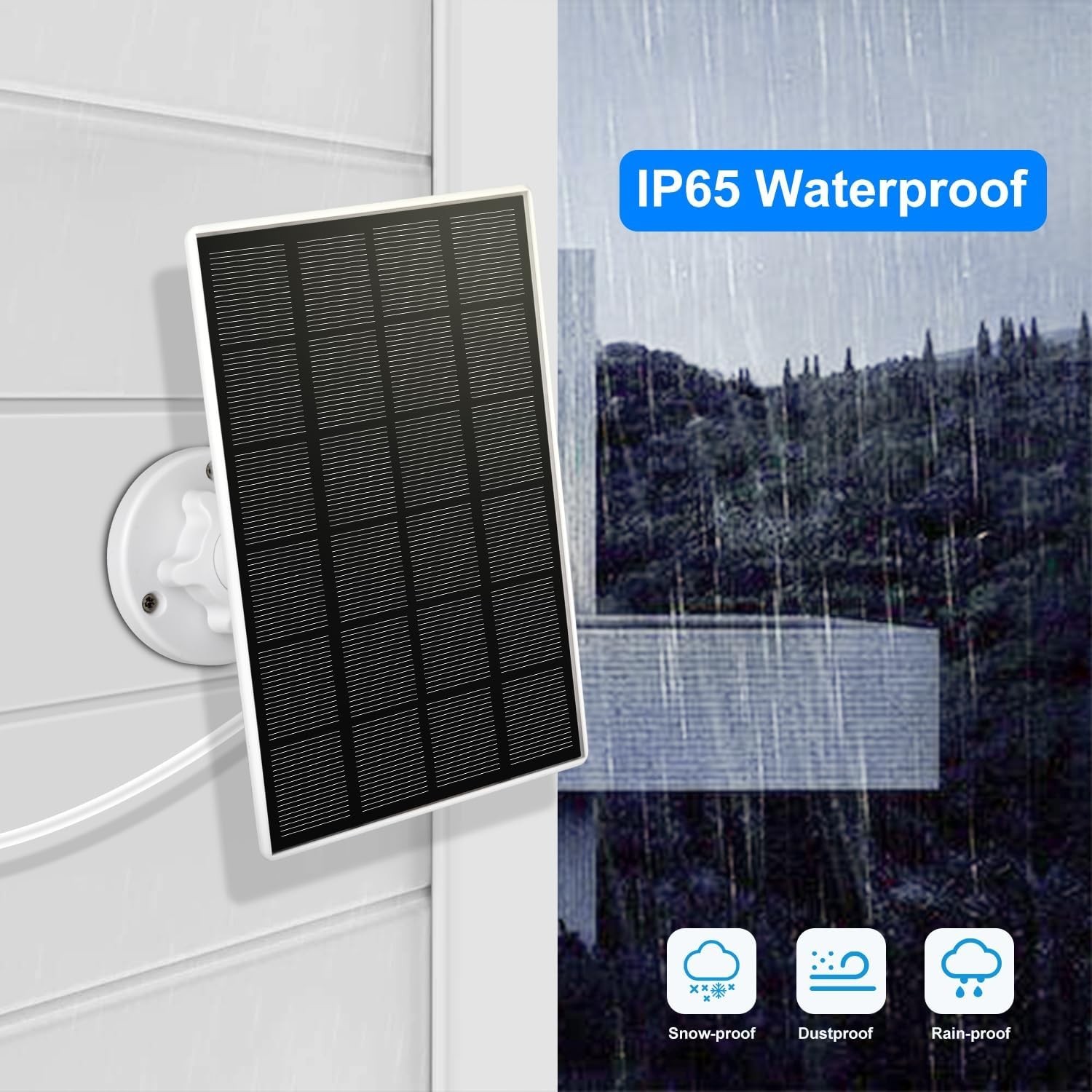 3.5W Solar Panel for Ring Cameras – USB-C Charger for Spotlight Cam Plus/Pro