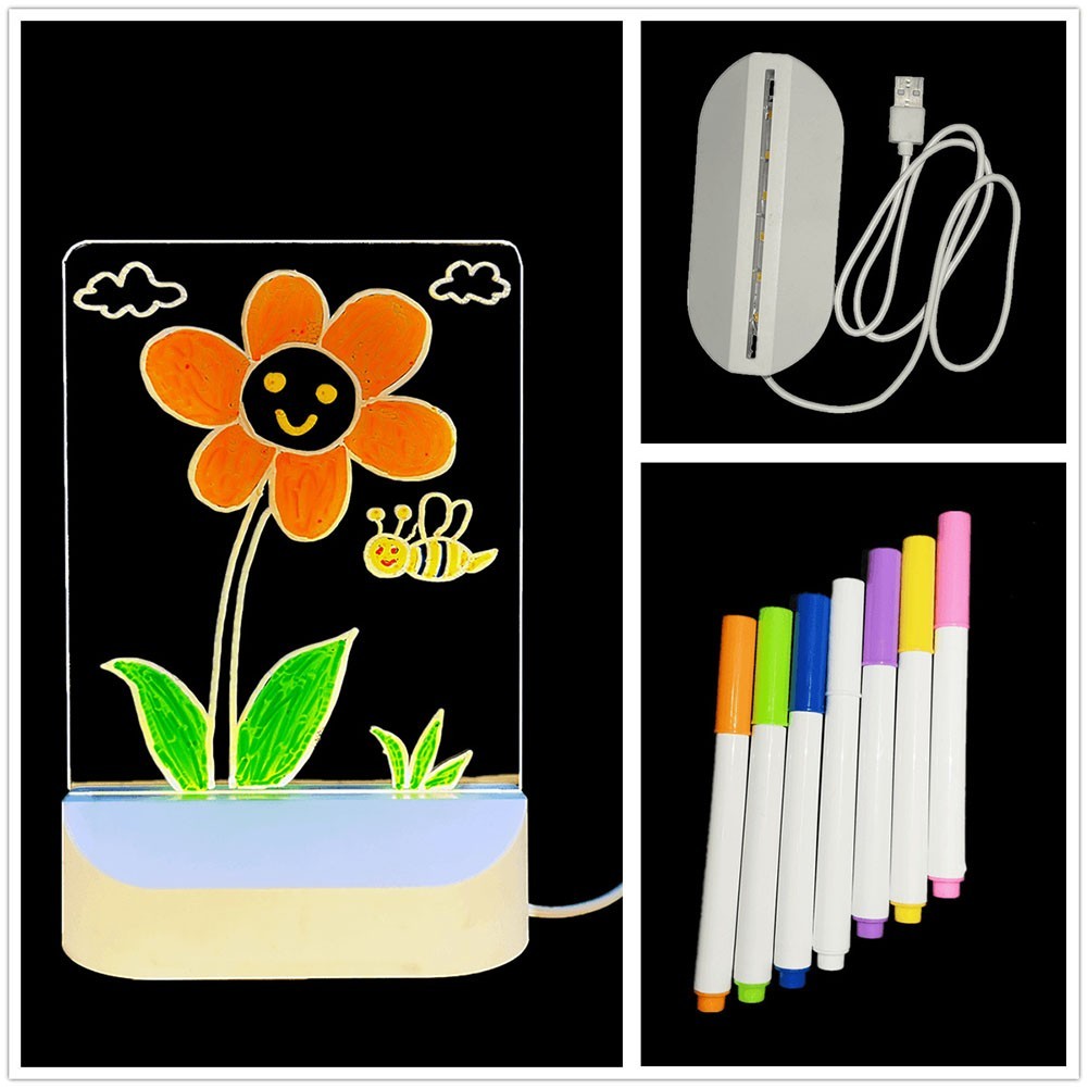 USB Powered Board Acrylic Drawing Board Nighttime Activity For Creative Kids