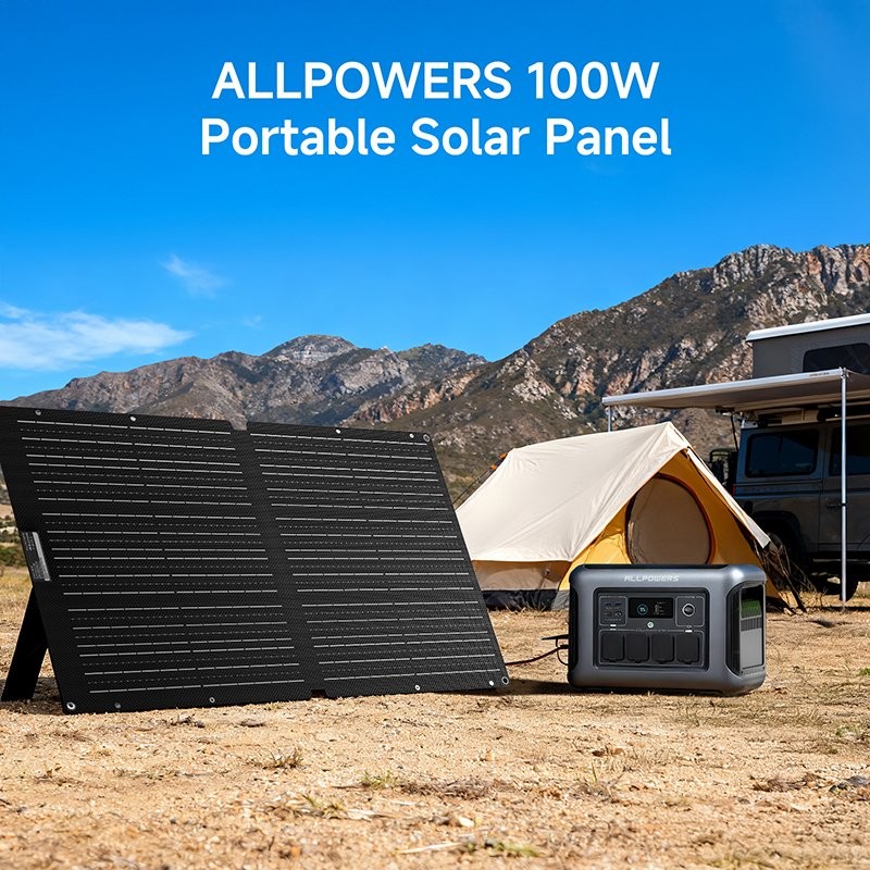 ALLPOWERS 18V 100W Portable Foldable Solar Panel & Kits Solar Output Refurbished