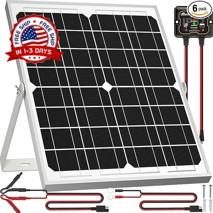 Mantenedor De Cargador De Bateria De Coche Solar De 20 W Y 12 V Waterproof NUEVO