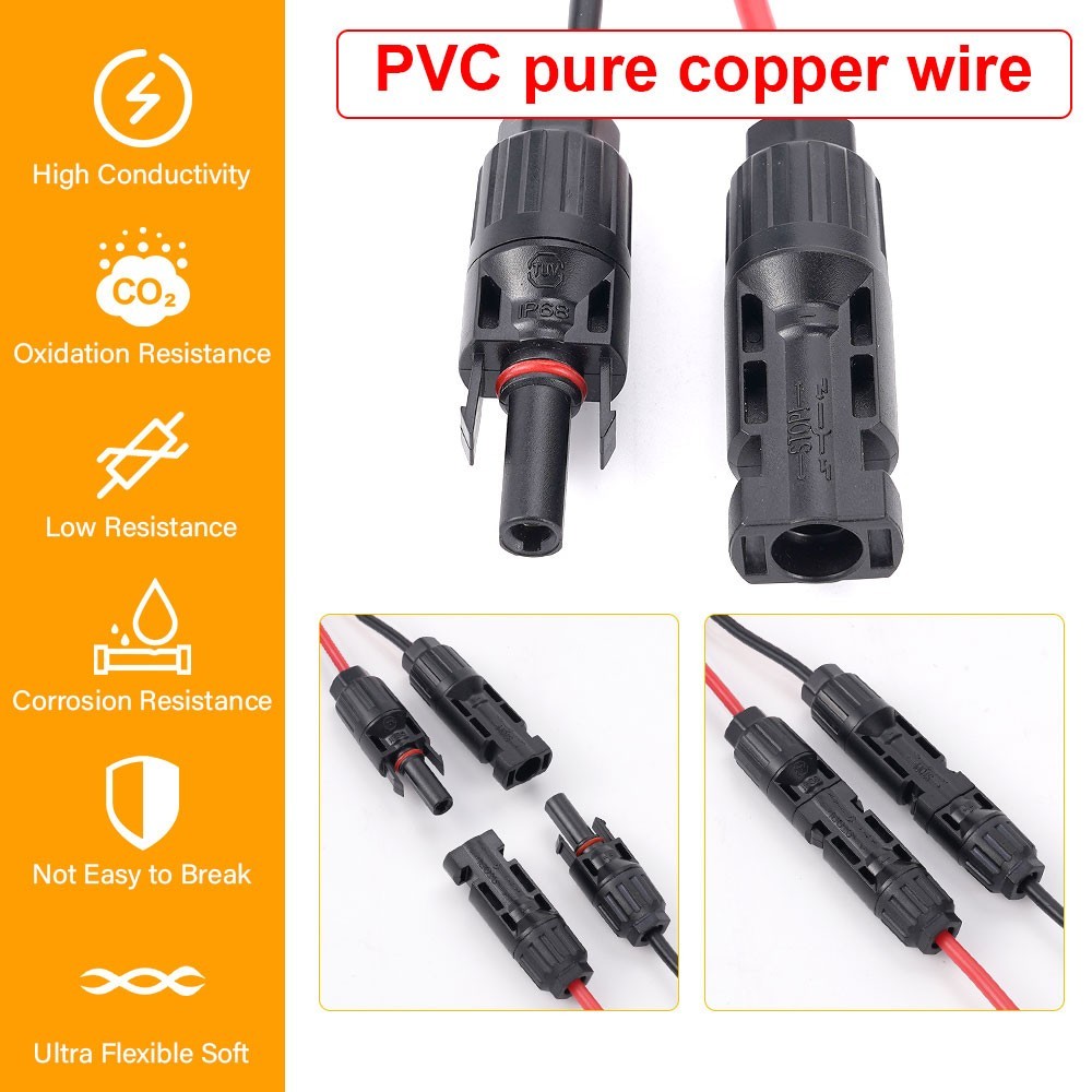 12 AWG XT60 Female to Solar Connector Extension Cable Wire for Solar Generator