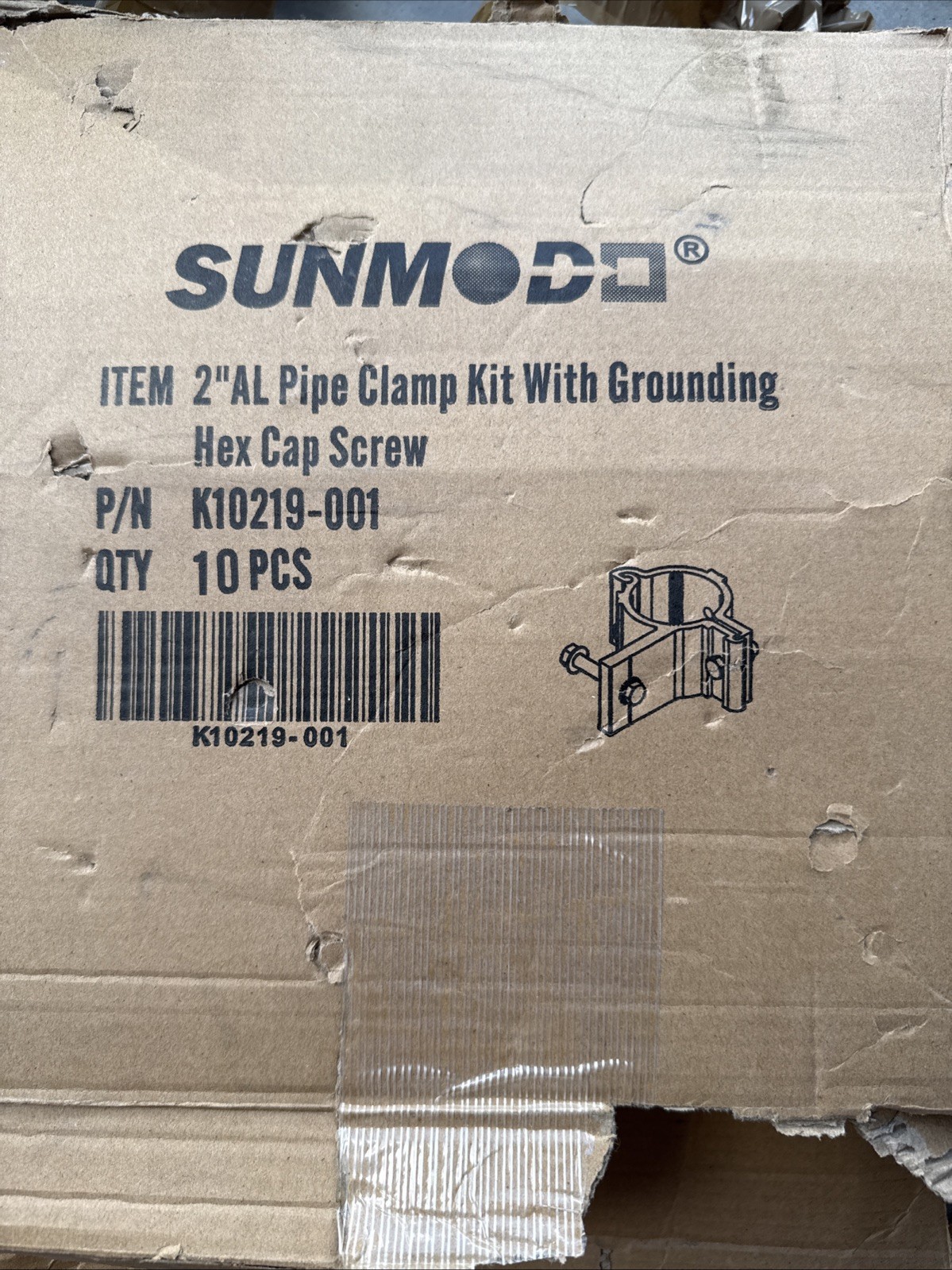 Box of 10 Pcs.- SunModo SunTurf K10219-001 2″ IN Pipe Clamp CLMP-PIPE-20, N£W