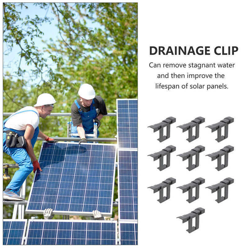 10/20 Pc Photovoltaic Solar Panel Water Guide Clamp Water Drain Remove Clips US