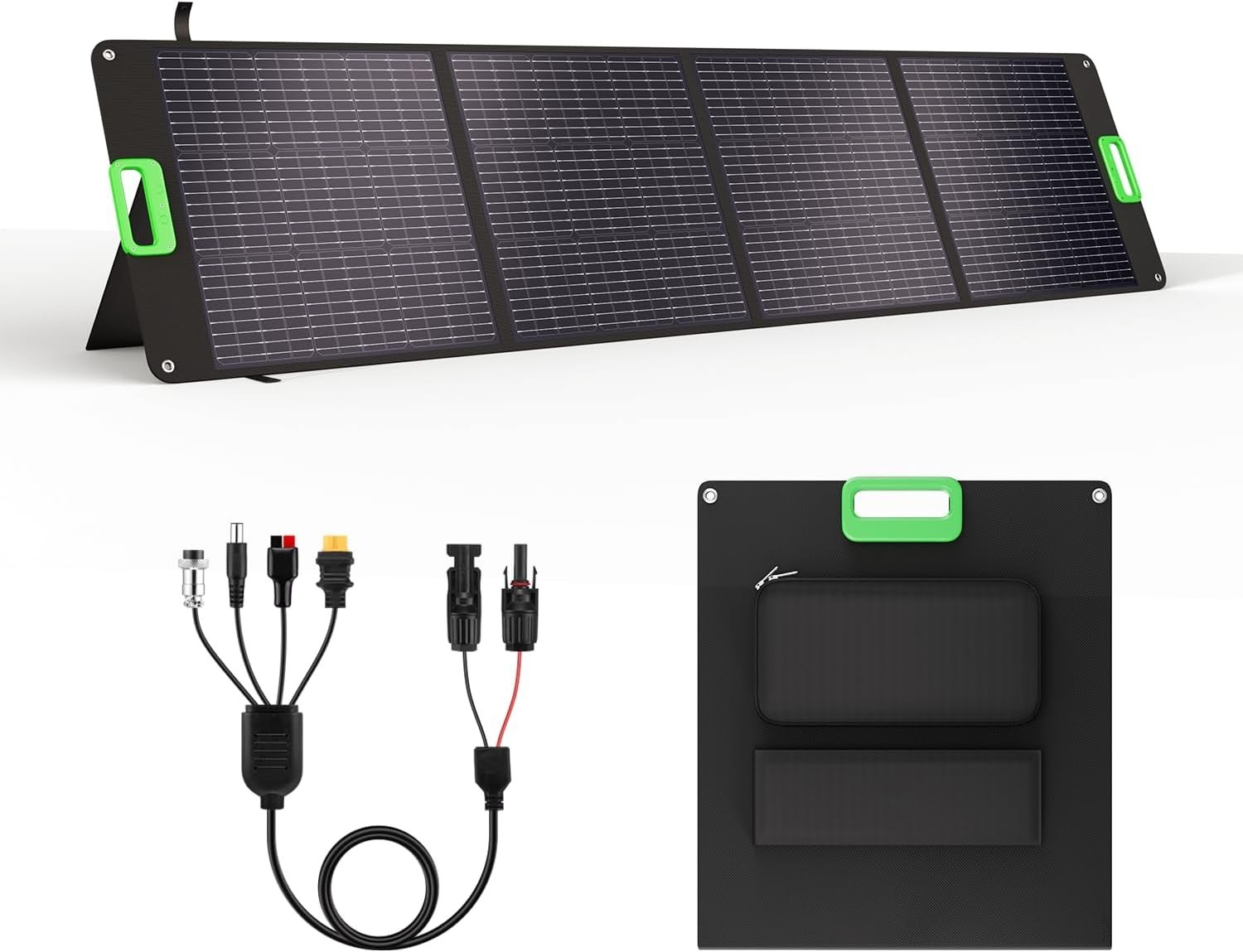 Durable 200W Folding Solar Panel with 4 Kickstands for Outdoor Power Generation