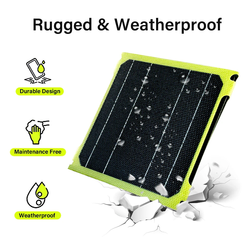40W For Phone Power Station Portable Solar Panel Foldable DC USB Charger Green