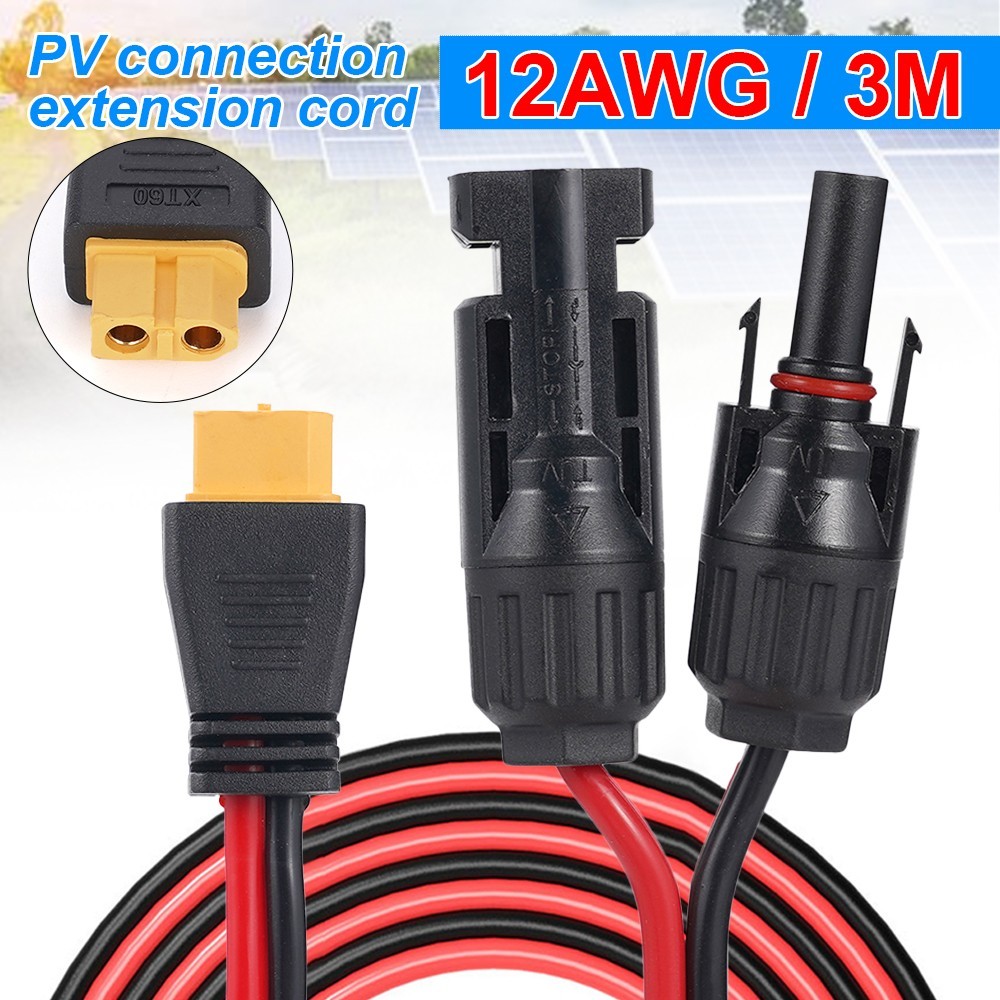 10FT XT60 to Solar Panel Connector Extension Adapter Cable Solar Charging Cable