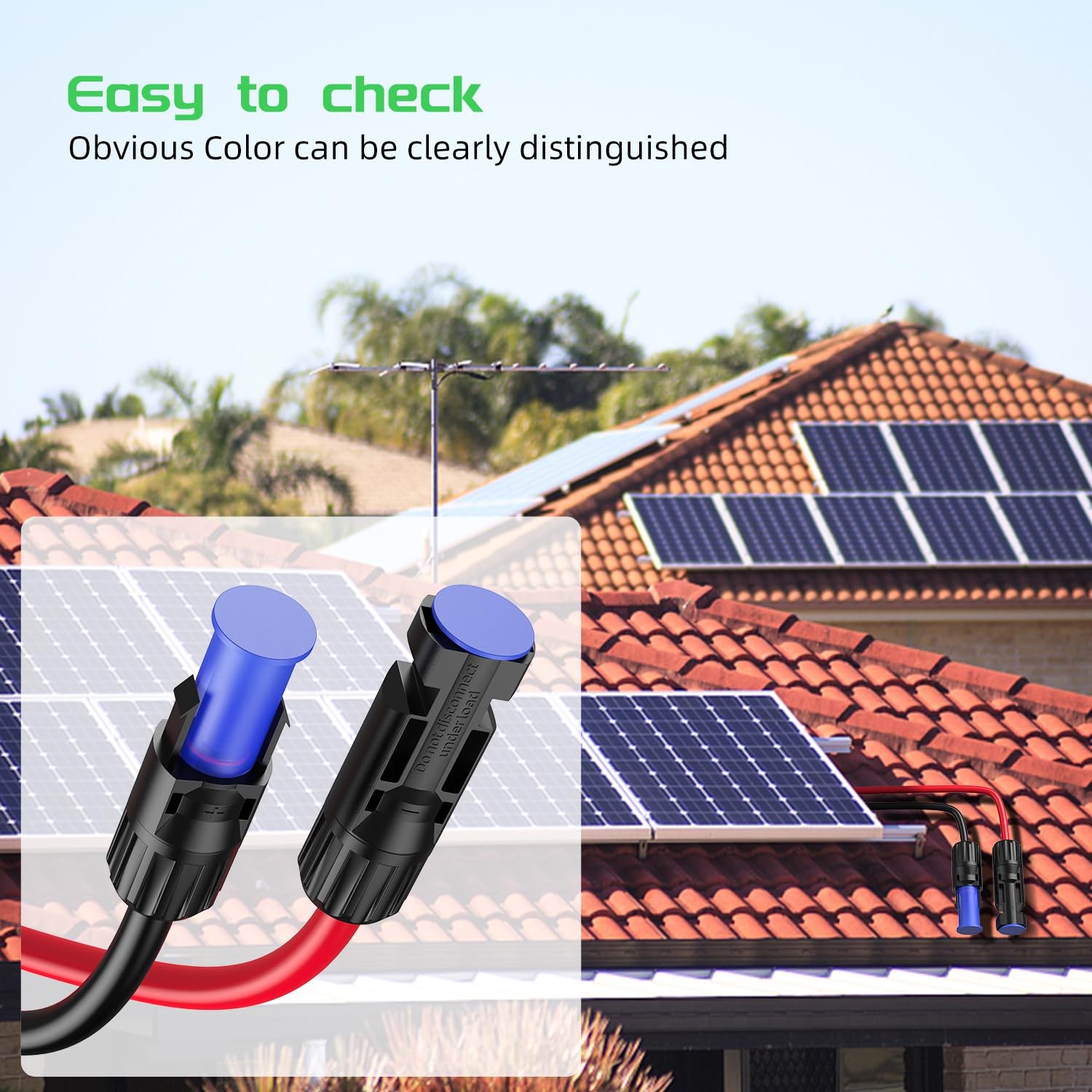 50 Pairs Solar Connector Caps, Obvious Color Solar Panel Connectors End Caps …