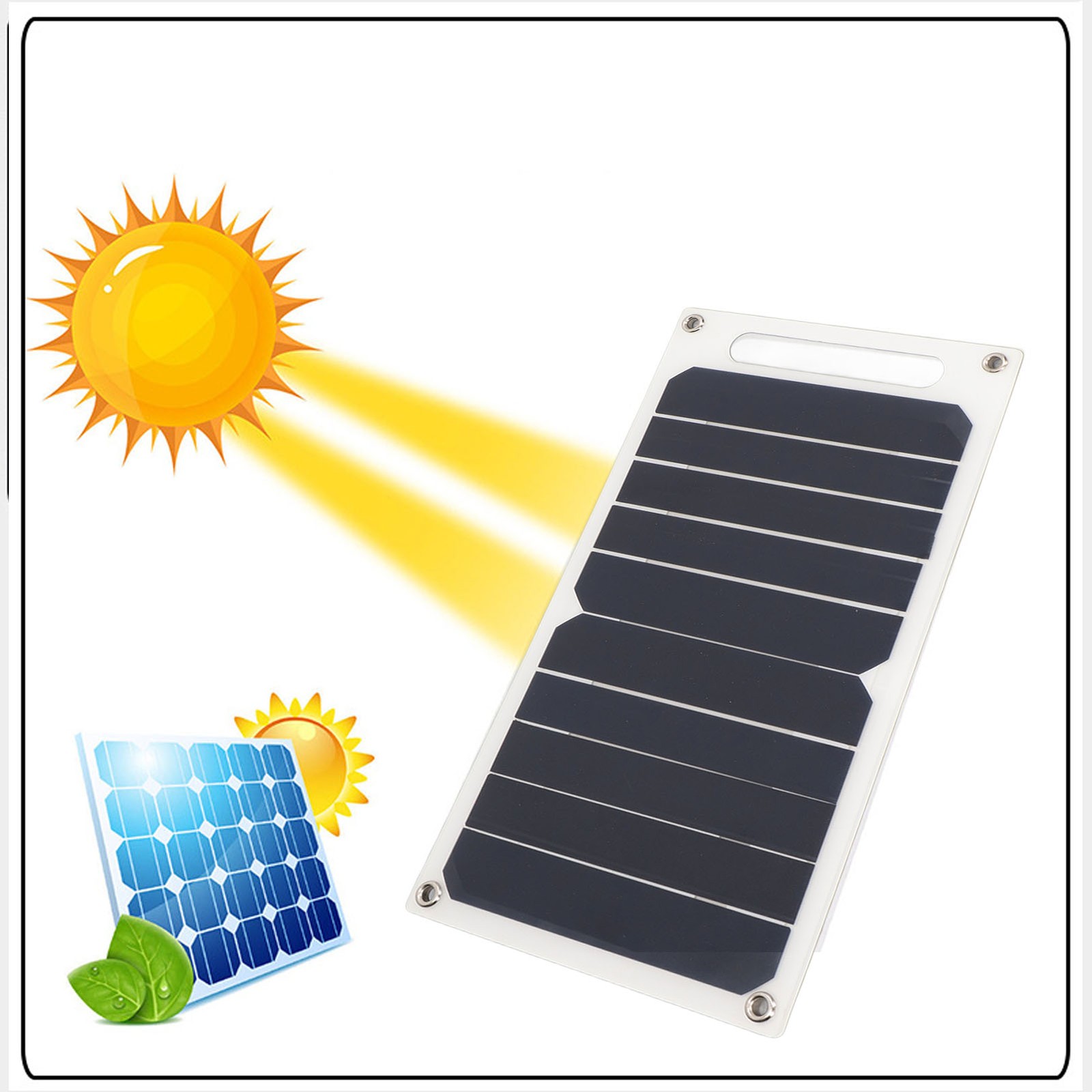 Solar Panel 6W 5V Portable Multifunctional Cell Phone Solar Panel Charger For