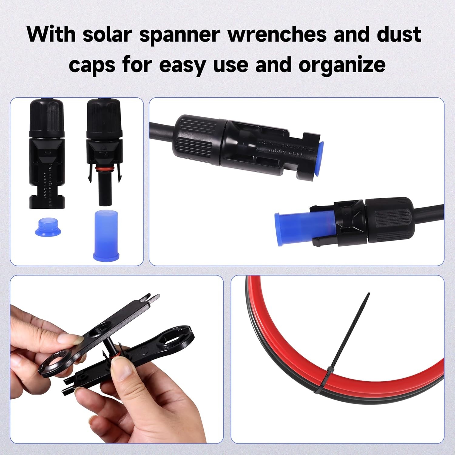 Fit for Solar Panel 20FT 10 AWG Extension Cable with Connectors