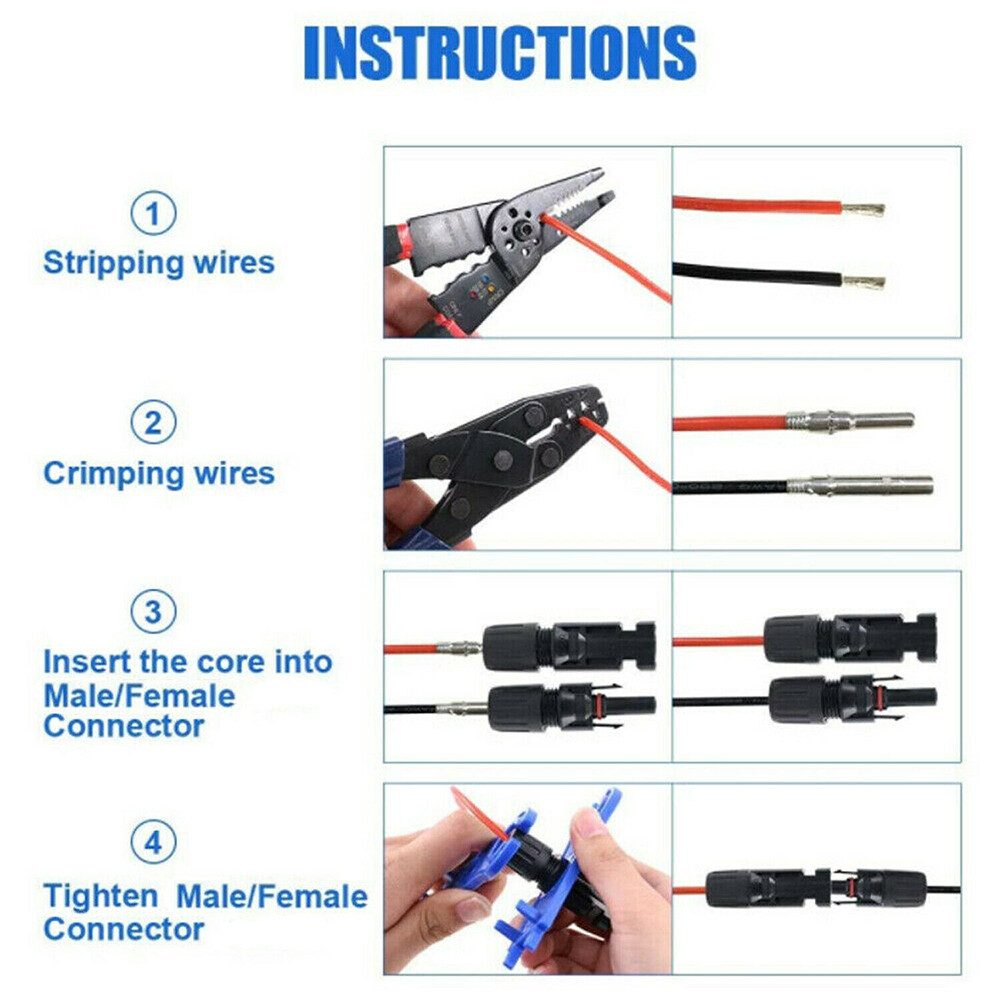 Solar Panel Y / T Branch Cable Connection Connector Extension Adapter Waterproof