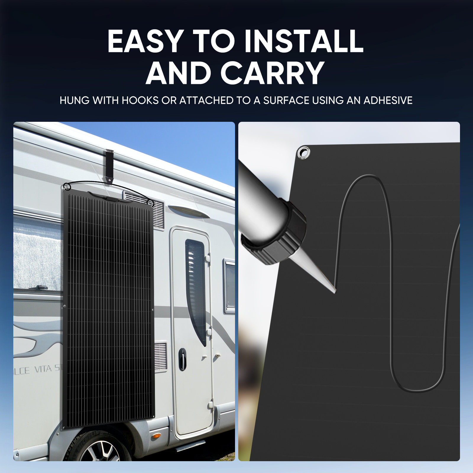 Flexible 600W Mono Solar Panel 12V Power Portable Camping Home RV Battery Charge