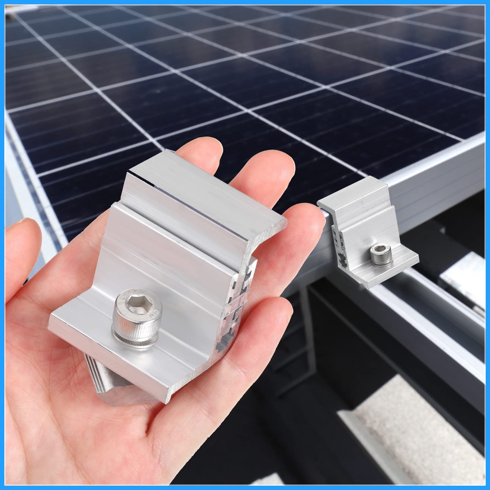 Zhengmy 10 Solar Panel End Clamp Mounting Z Bracket Mid Clamps Aluminum Rail …