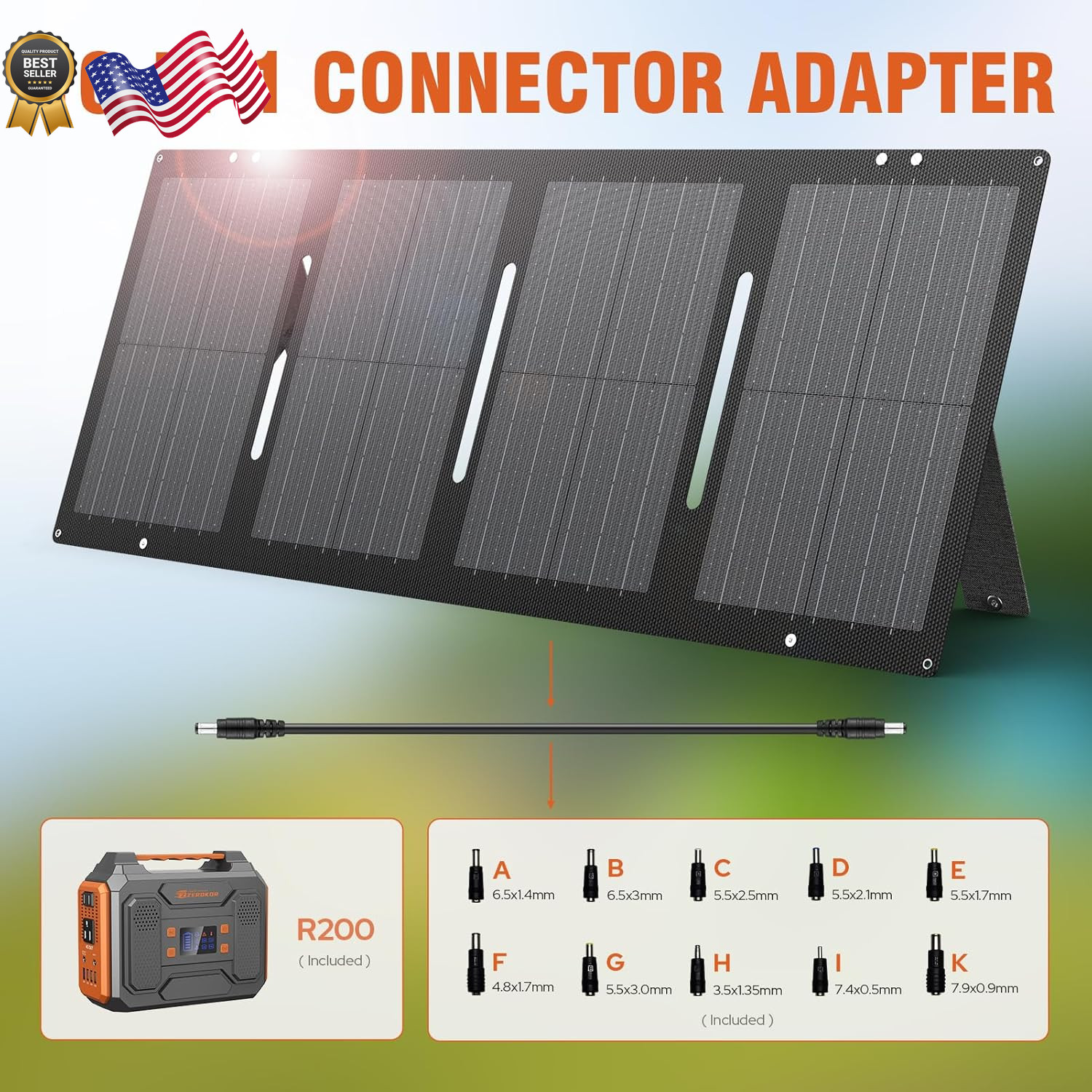 Portable Solar Generator 300W Portable Power Station with Foldable 60W Solar