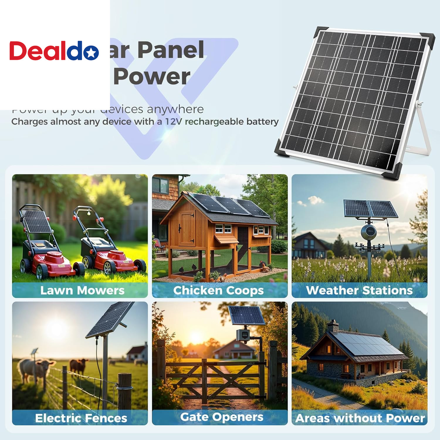 12V Solar Battery Charger – 20W Waterproof Solar Power Trickle Charger Battery M