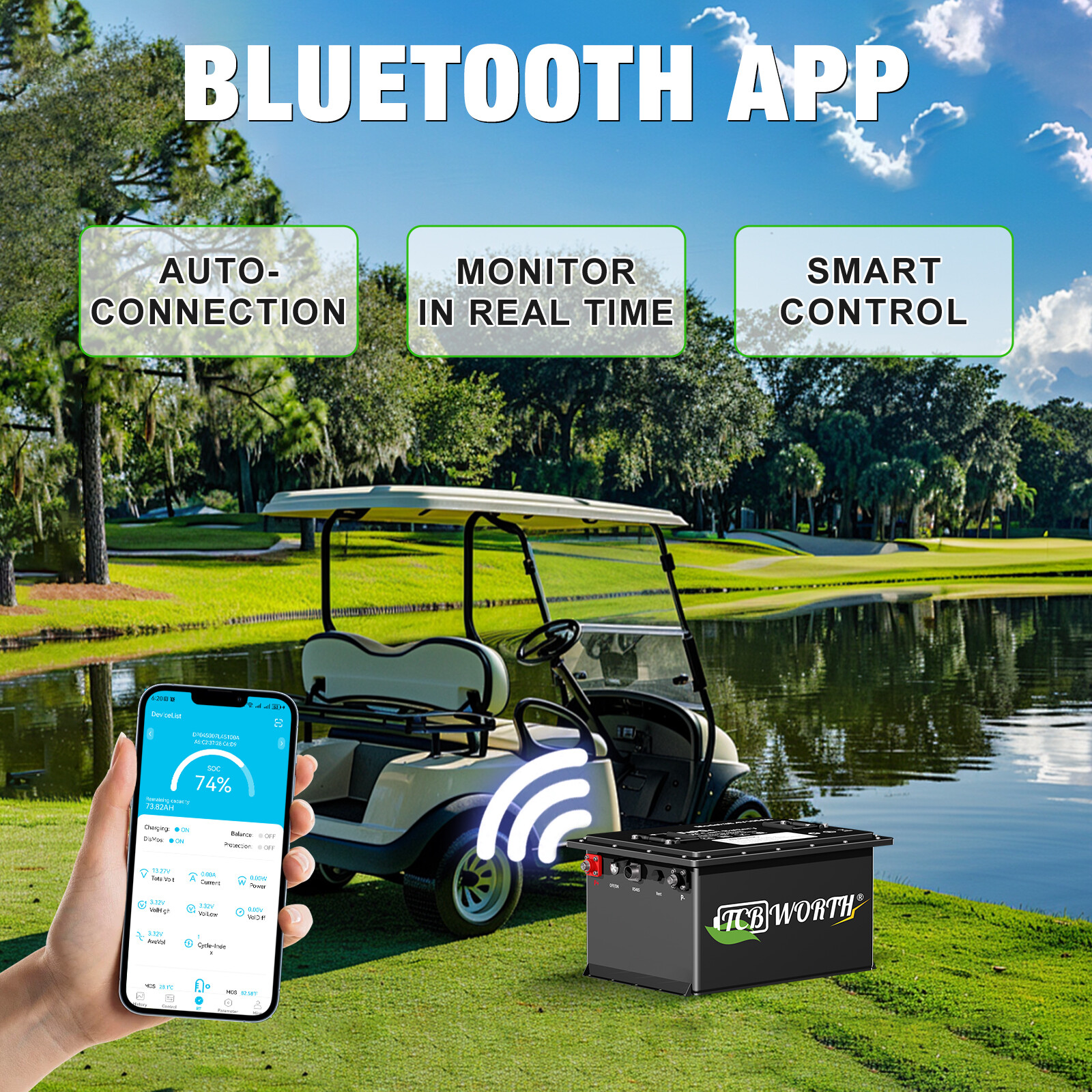 36V 105Ah Lithium Golf Cart Battery BMS for Golf Cart Clubcar EZGO YAMAHA ICON