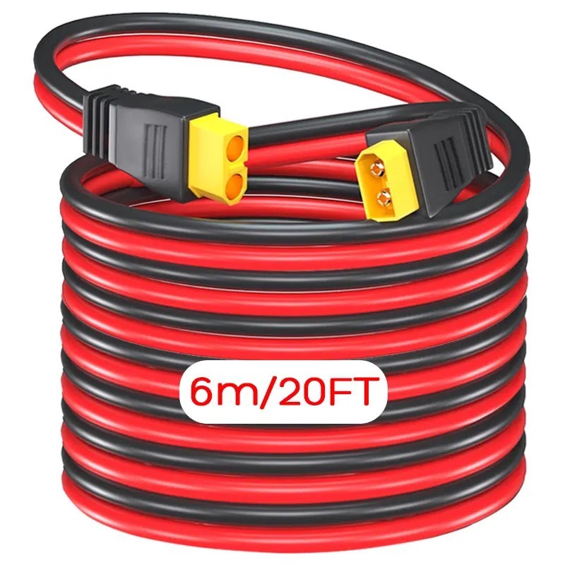 12AWG XT60 Male to Female Extension Cable for EcoFlow Bluetti Anker Solar