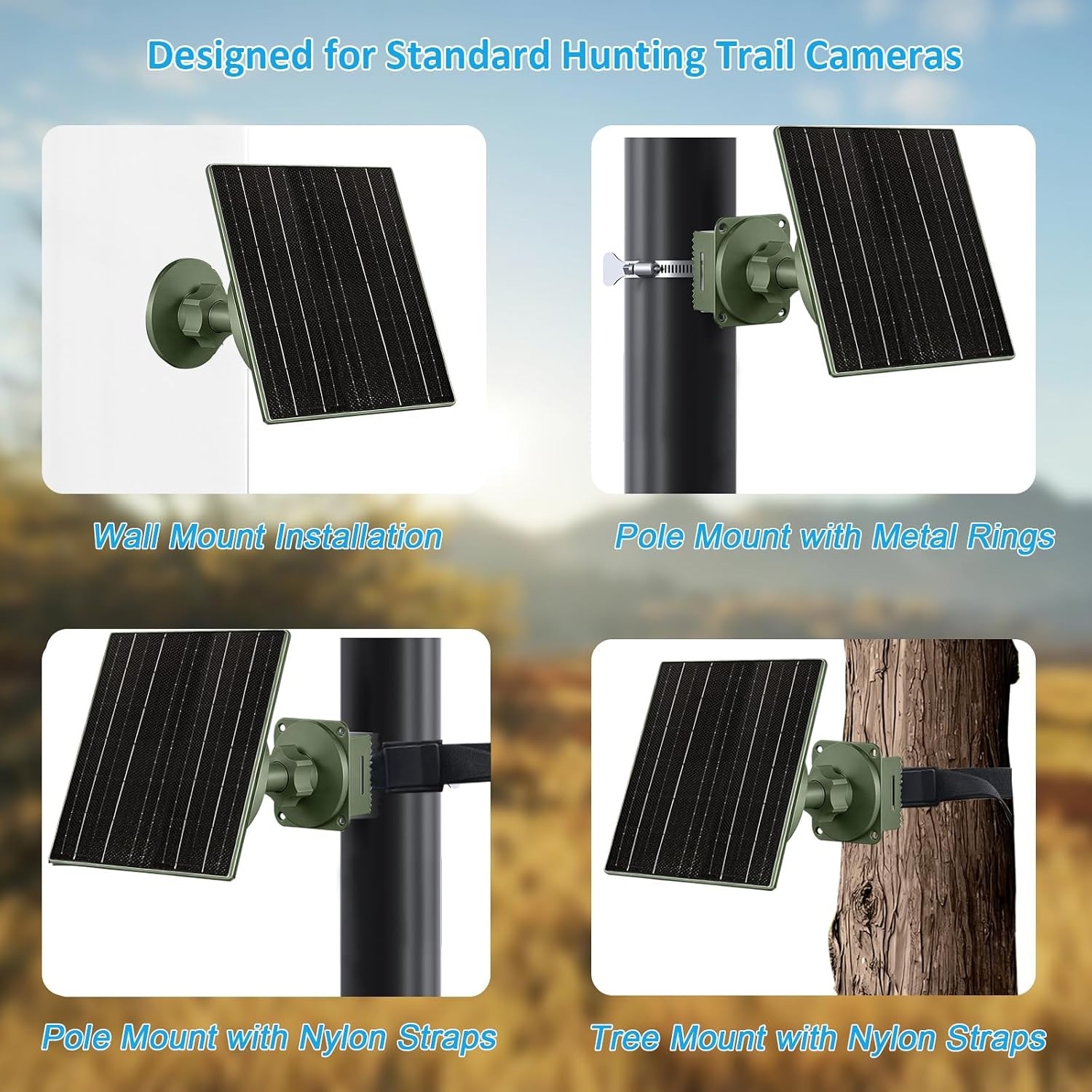 5W Solar Panel with 5200mAh Battery for Trail Cameras – Waterproof