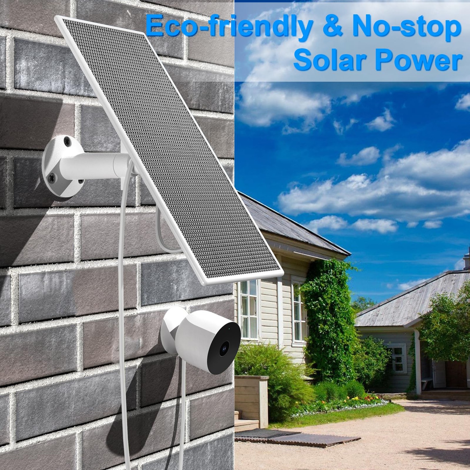 Solar Panel for Google Nest Camera Outdoor or IndoorBattery Version, 5V 5W So…