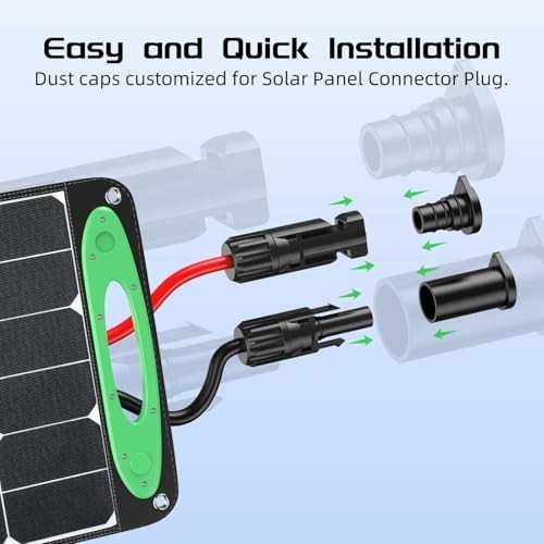 200 Pairs Solar Connector Caps, IP68 Weatherproof Dust Covers for Solar Panels