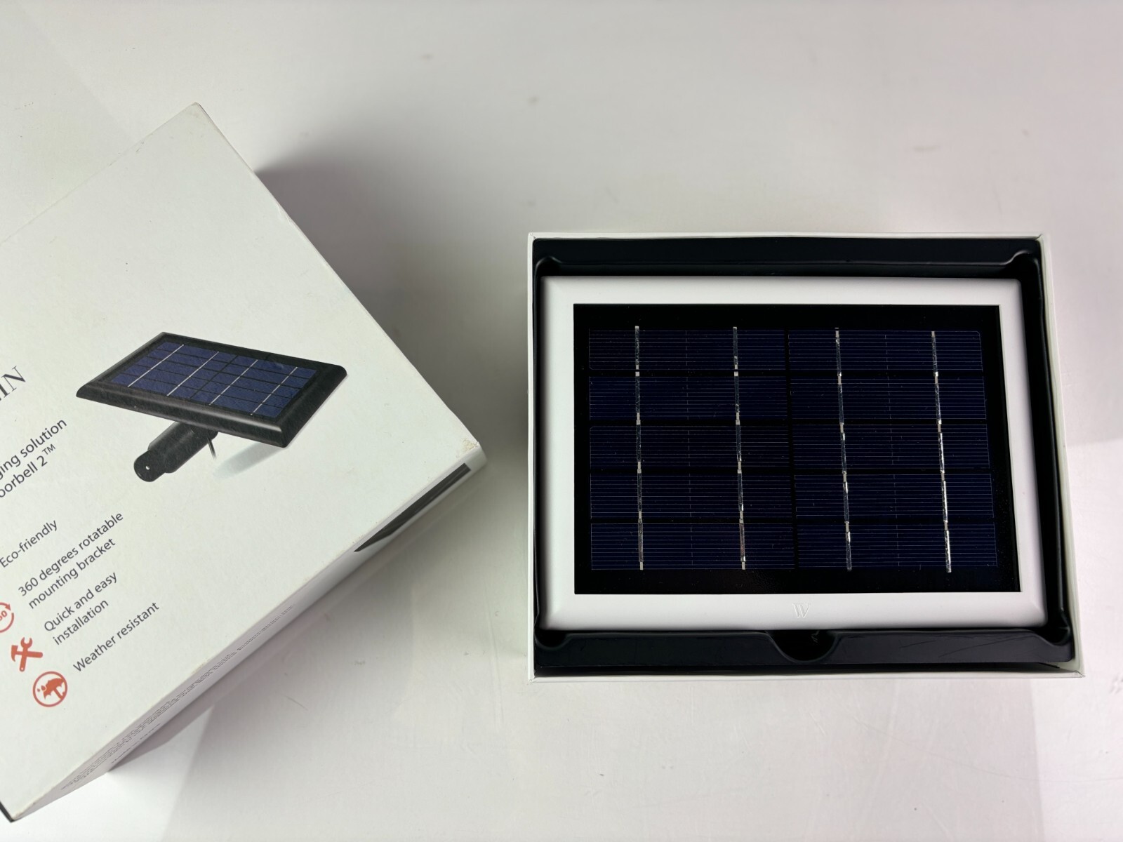 Wasserstein Ring Solar Panel for Spotlight Cam & Stick Up Cam Battery -White