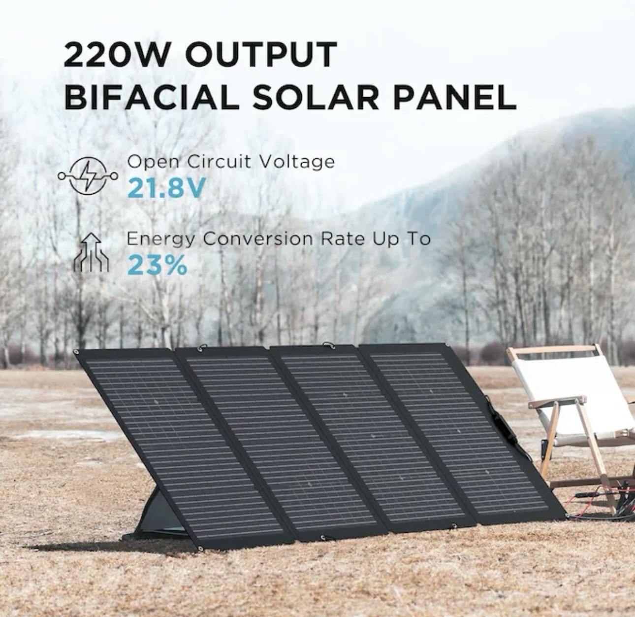 EcoFlow DELTA Pro Portable Power Station With Qty 2 400W Portable Solar Panels