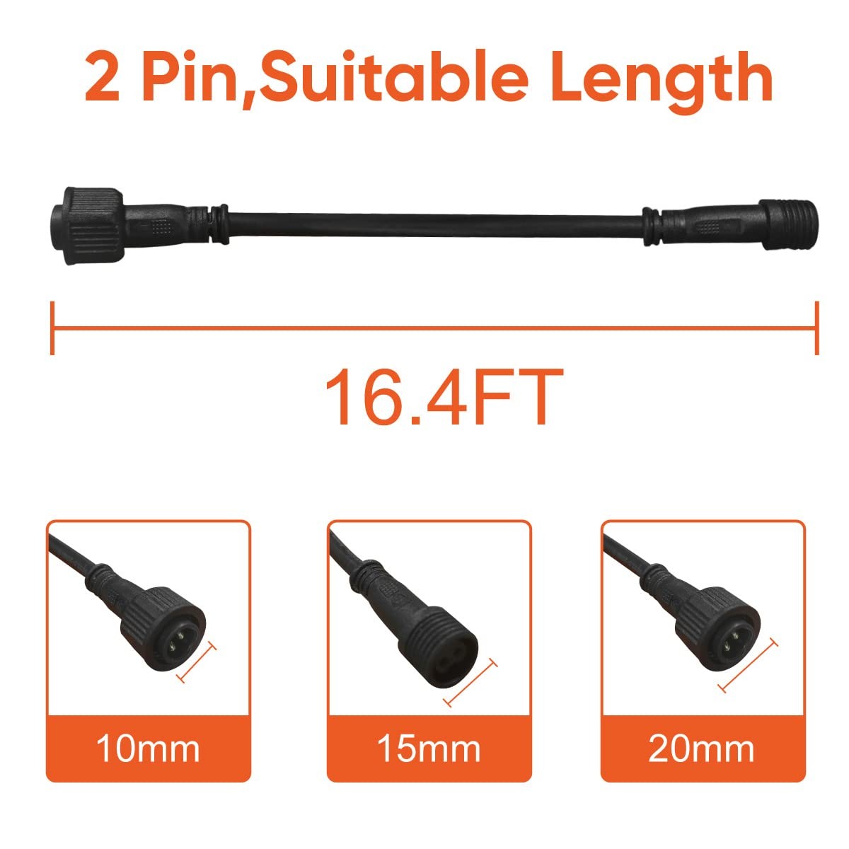 TINSUM Solar Extension Cable 5m16.4 Feet Extender Wires Cords Core with Plug …