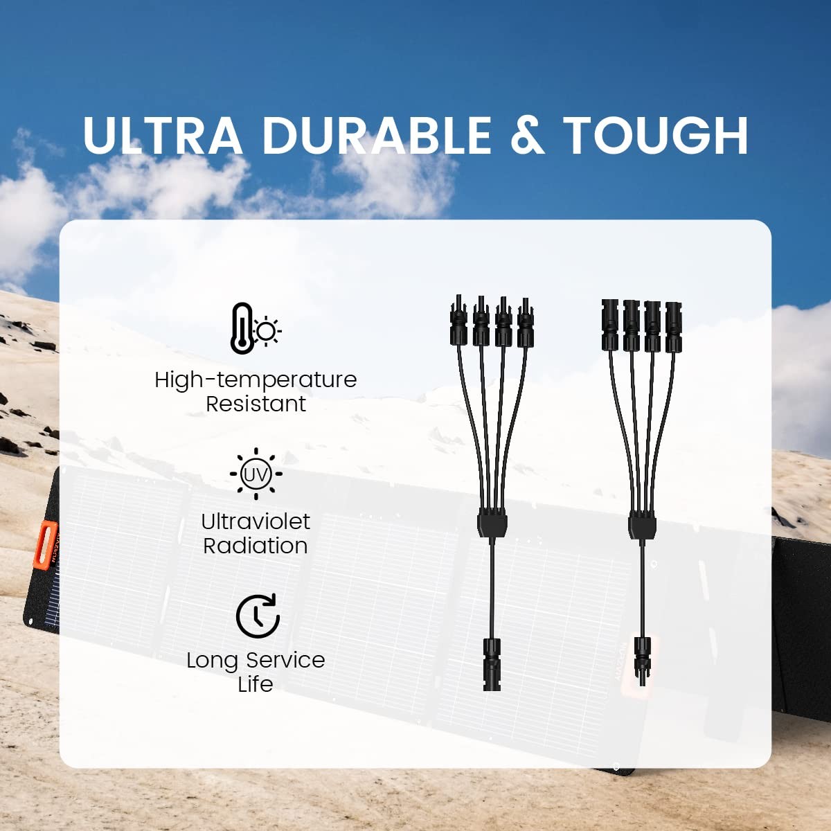 Solar Parallel Charging Cable 1to4 Y Branch Parallel Wire Plug Tool Kit For Four