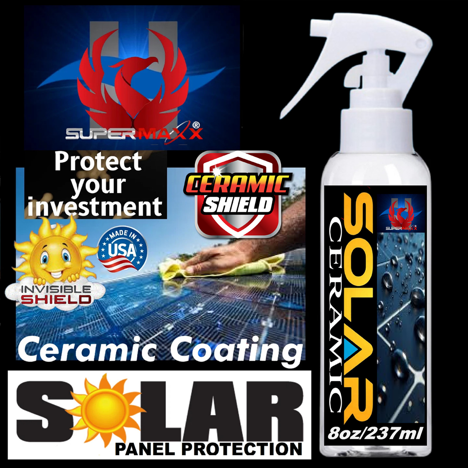 SOLAR PANEL CLEANER TRICURE CERAMIC CLEAR COATING SPRAY PROTECTION