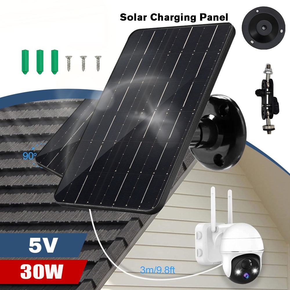 30W Solar Panel Charger for Outdoor Security Cameras For Outdoor Ring Spotlight
