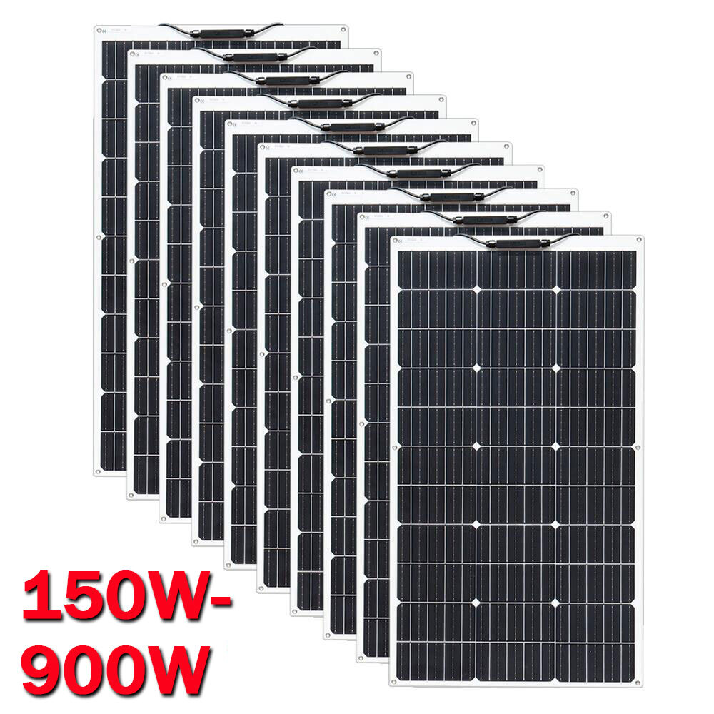 150-900W Mono Solar Panel Kit 12V RV Camping Marine Home off-grid Battery Charge