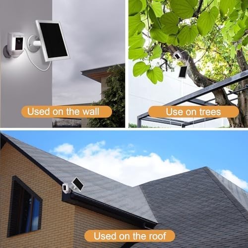 5W Solar Panel for Ring Camera, IP65 Waterproof, Type-C Adapter, 10ft Charger Co