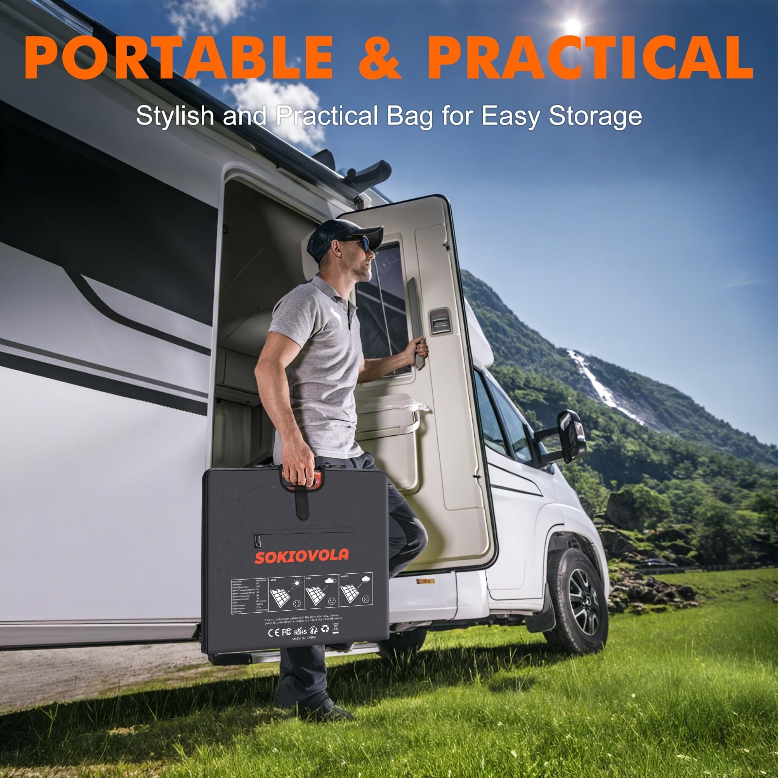 N-Type 16BB 200W Portable Solar Panel for EF/Jackery/Bluetti/Anker Power Stat…