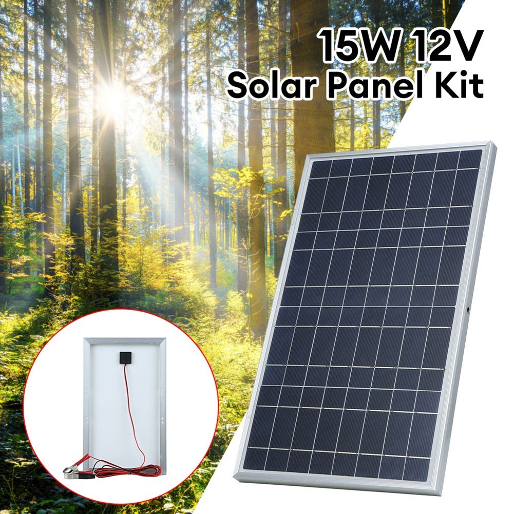 Clip Solar Panel Kit 15W 12V Compatible with Various Devices