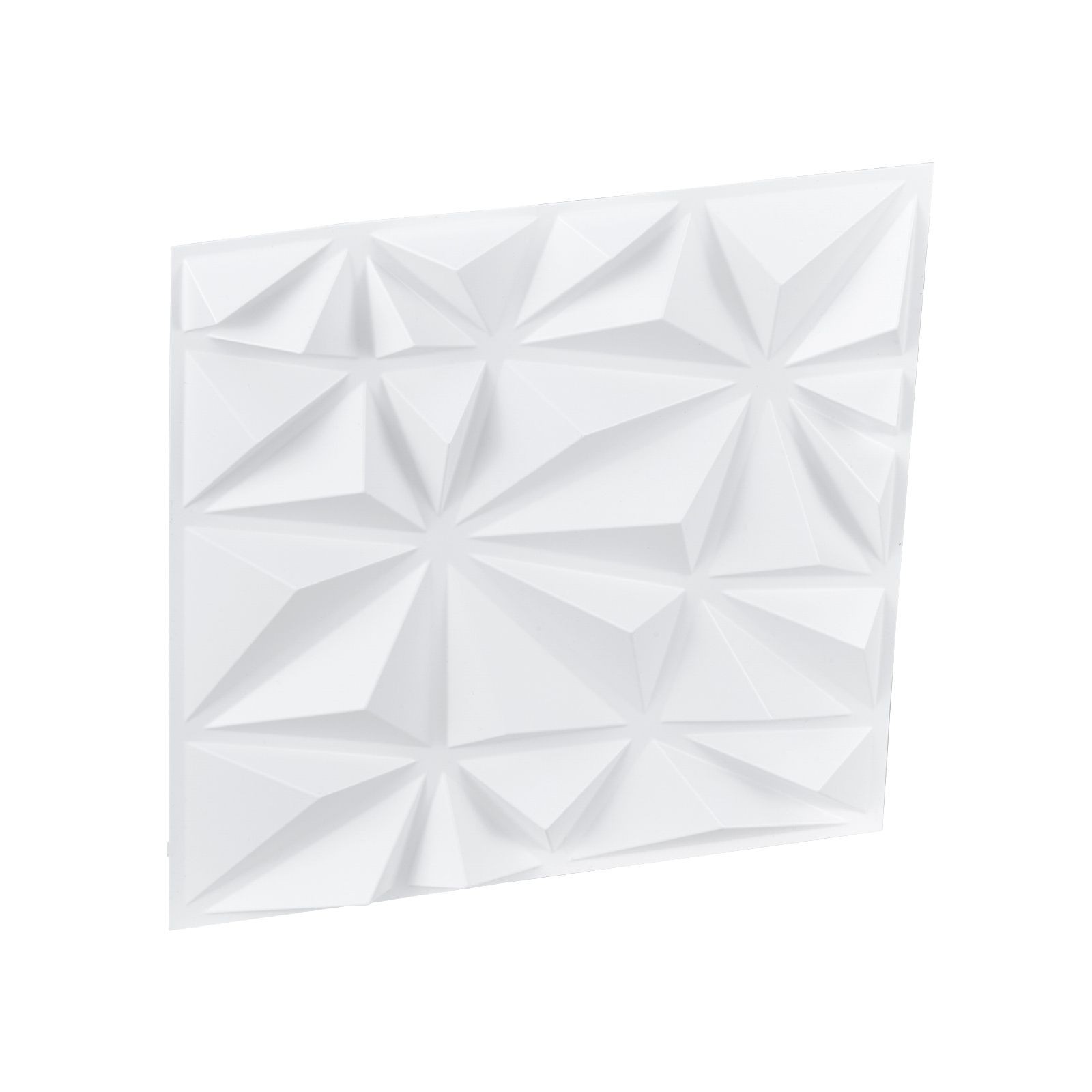 33 Pack 3D Diamond Wall Panels, 11.81 x 11.81 in PVC, 32 Sq Ft, Matte White for