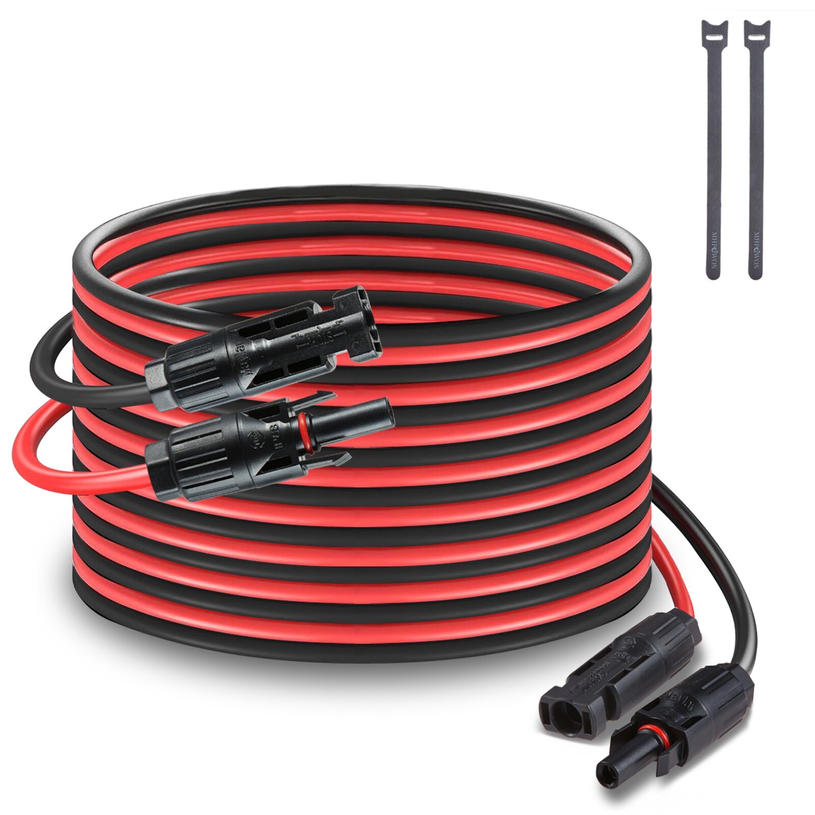solar panel wire 11Ft 20Ft 14AWG PV Extension Cable Solar Wire Connectors Black