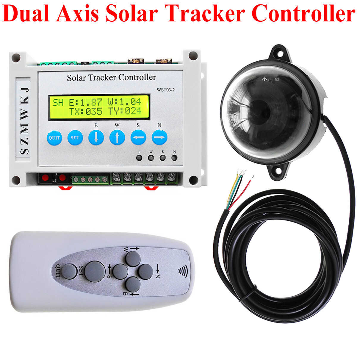 Dual Axis Solar Tracker Controller Automatic Solar Tracking W/ Remote Control EL