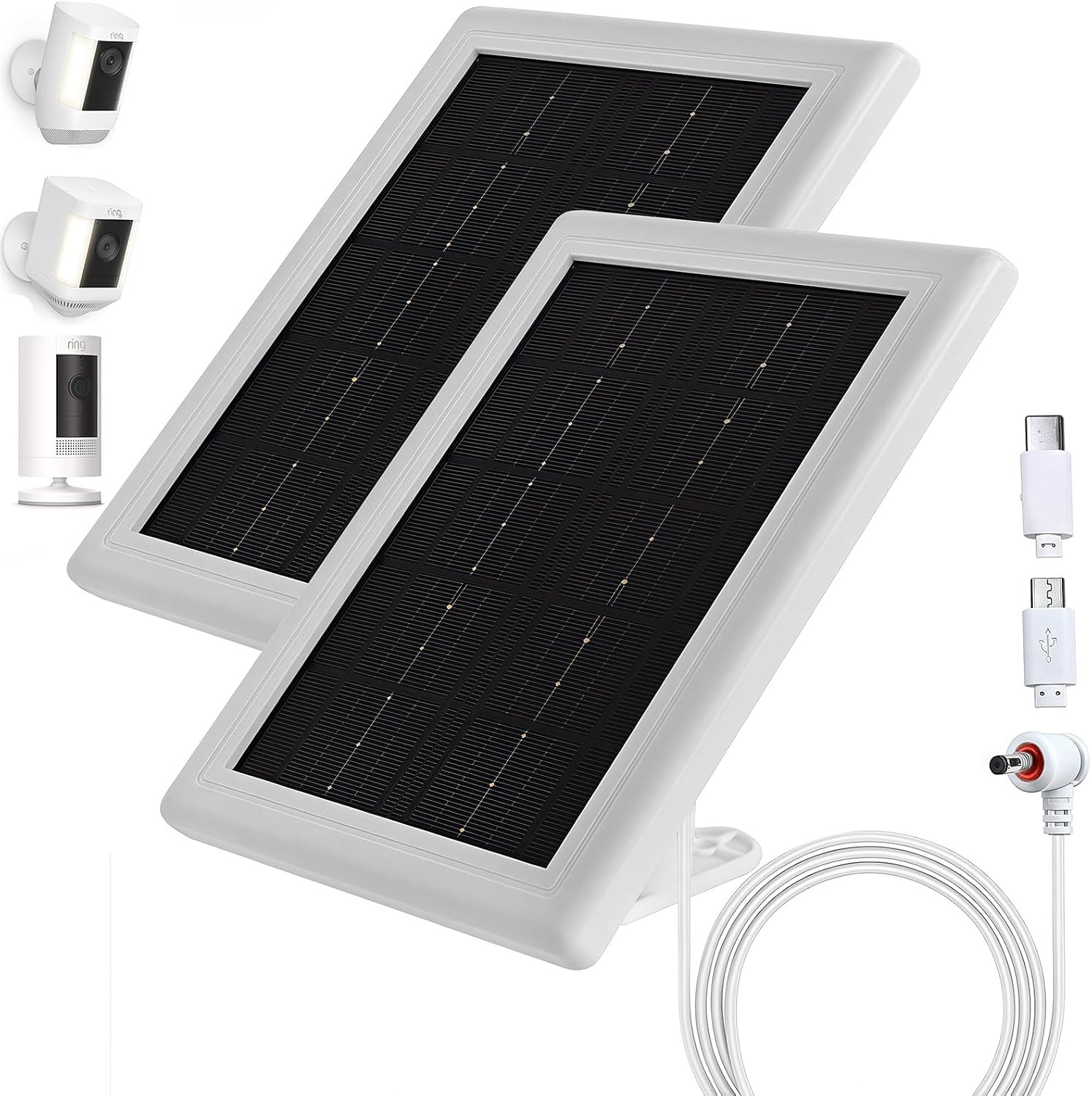 Ring Camera Solar Panel Charger, 5V 3.5W Solar Charger Compatible with Ring Spo