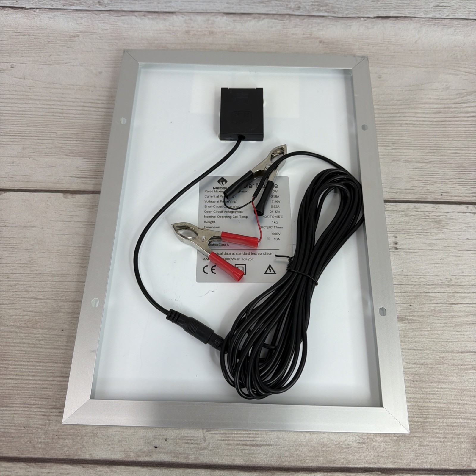 New Megsun 10 Watt 12V High Efficiency Mono Solar Panel w/ Alligator Clips FSHP