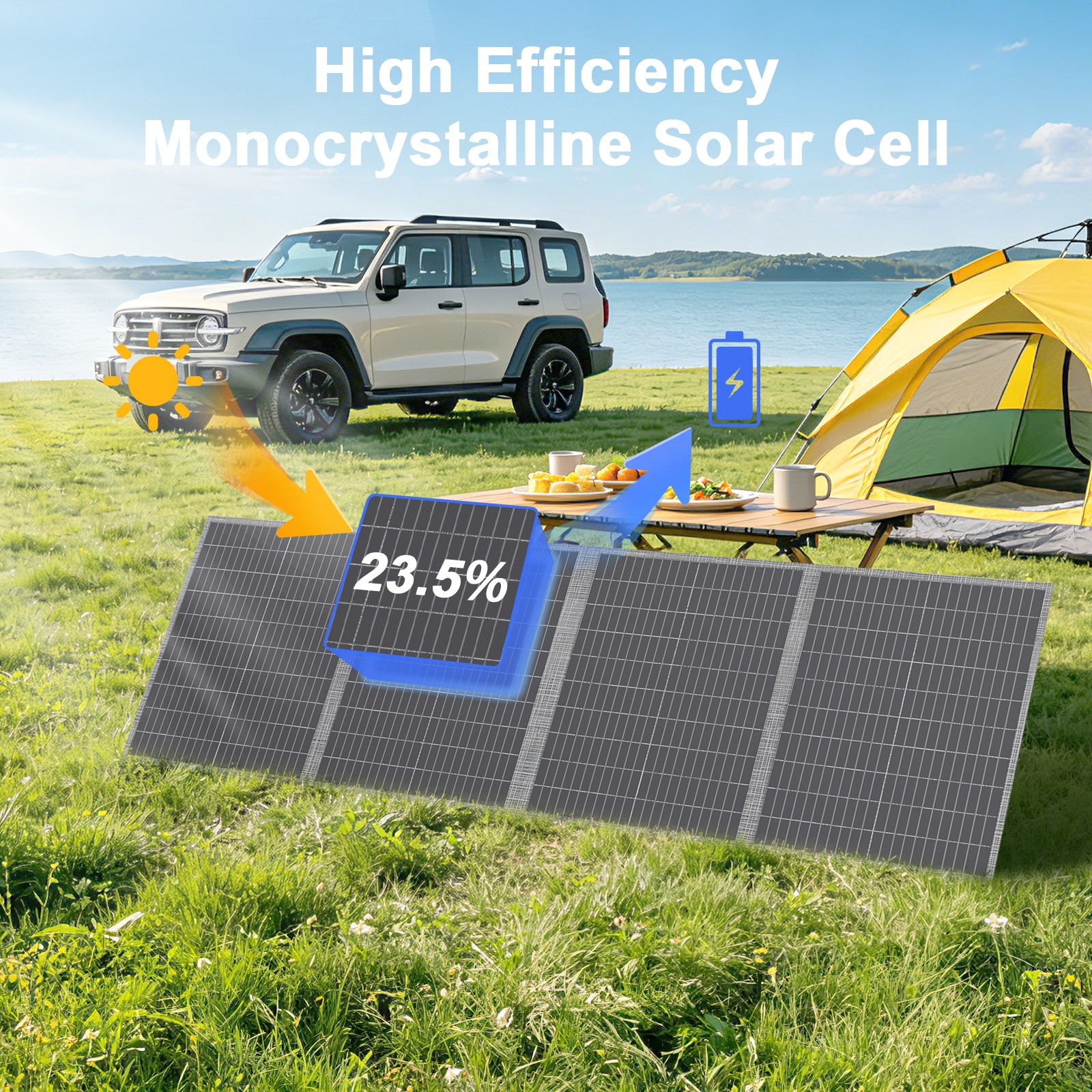 MHPOWOS Solar Panel 200W Blanket Portable Solar Bag Foldable Solar Panel Kits