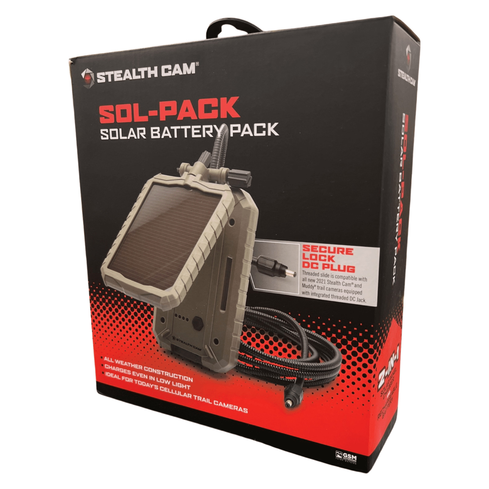 Durable Sol-Pak Solar Battery Pack 12V Solar Power Panel Rechargeable Battery