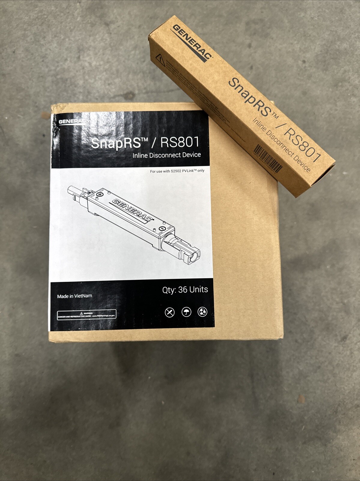 Generac SnapRS RS801 Inline Disconnect Device Brand New Sealed Box Of 36 Units