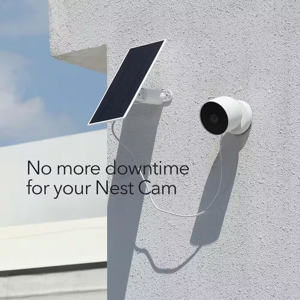 Solar Panel for Google Nest Cam (Battery) with 2.5-Watt Solar Power – Made for G