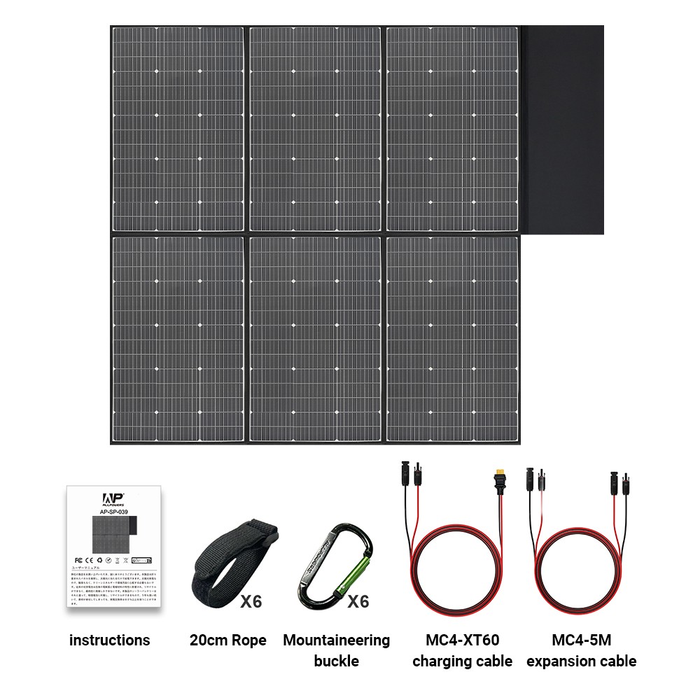 ALLPOWERS 600W Mono Foldable Solar Panel Waterproof IP67 Kit For Bank Generator